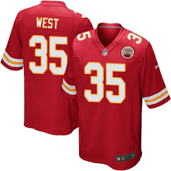 Men's Nike Kansas City Chiefs #35 Charcandrick West Game Red Team Color NFL Jersey - Ujersey