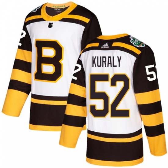Men's Adidas Boston Bruins #52 Sean Kuraly Authentic White 2019 Winter Classic NHL Jersey - Ujersey
