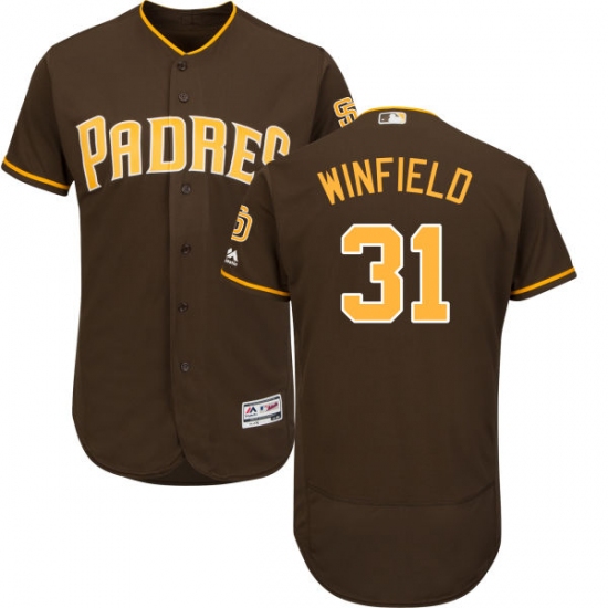 Men's Majestic San Diego Padres #31 Dave Winfield Brown Alternate Flex Base Authentic Collection MLB Jersey - Ujersey