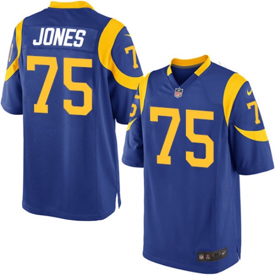 Men's Nike Los Angeles Rams #75 Deacon Jones Game Royal Blue Alternate NFL Jersey - Ujersey