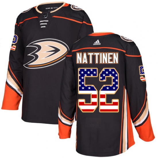 Youth Adidas Anaheim Ducks #52 Julius Nattinen Authentic Black USA Flag Fashion NHL Jersey - Ujersey