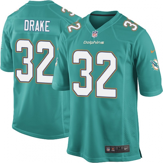 Men's Nike Miami Dolphins #32 Kenyan Drake Game Aqua Green Team Color NFL Jersey - Ujersey