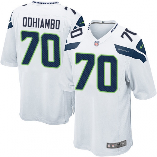 Men's Nike Seattle Seahawks #70 Rees Odhiambo Game White NFL Jersey - Ujersey