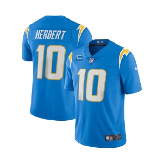 Men's Los Angeles Chargers 2022 #10 Justin Herbert Blue With 2-star C Patch Vapor Untouchable Limited Stitched Jersey - Ujersey