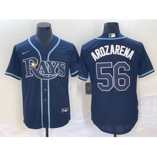 Men's Tampa Bay Rays #56 Randy Arozarena Navy Blue Stitched MLB Cool Base Nike Jersey - Ujersey