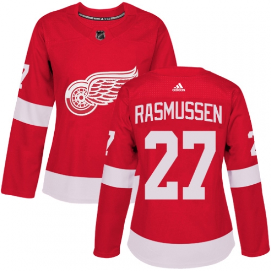 Women's Adidas Detroit Red Wings #27 Michael Rasmussen Premier Red Home NHL Jersey - Ujersey