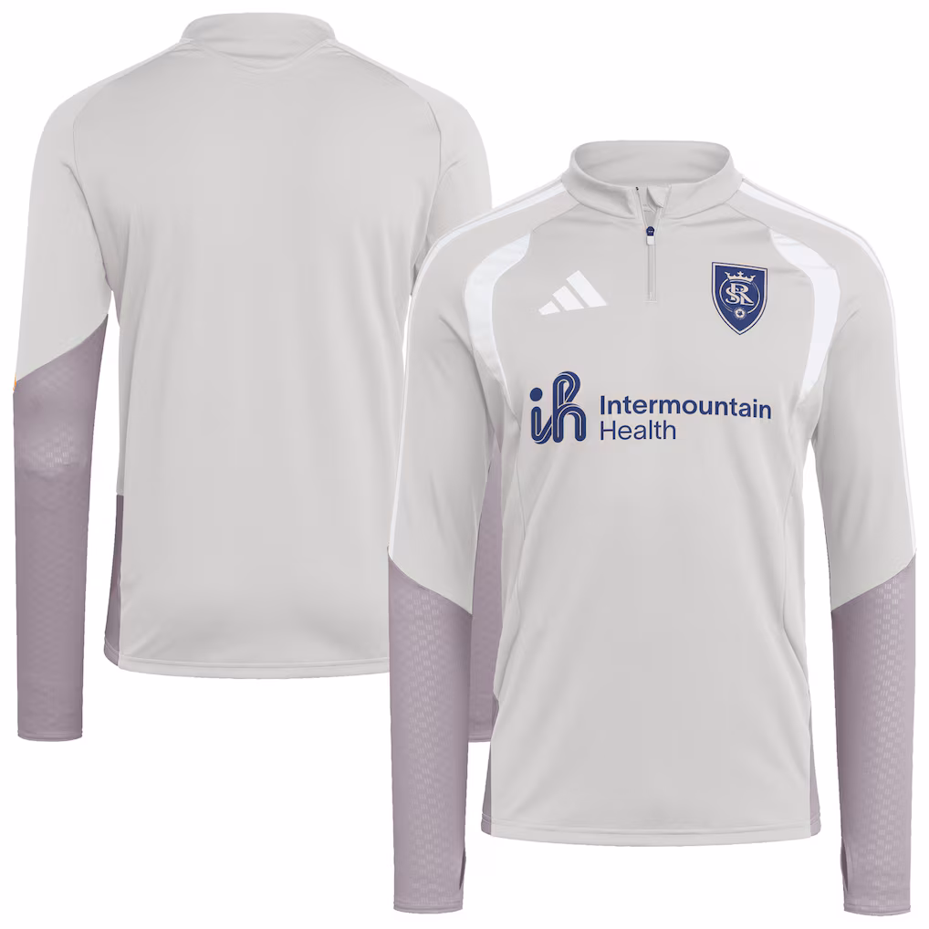Men's Real Salt Lake adidas Silver 2026 Tiro Competition Quarter-Zip Training Top - ujerseystore