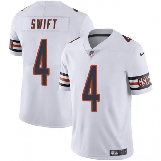 Men's Chicago Bears #4 D’Andre Swift White Vapor Football Stitched Jersey - Ujersey