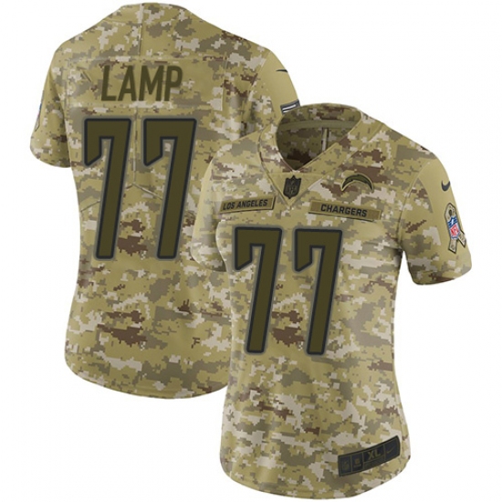 Women's Nike Los Angeles Chargers #77 Forrest Lamp Limited Camo 2018 Salute to Service NFL Jersey - Ujersey