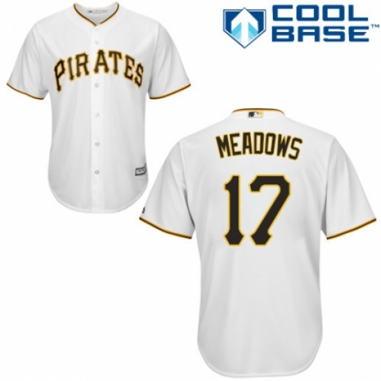 Youth Majestic Pittsburgh Pirates #17 Austin Meadows Replica White Home Cool Base MLB Jersey - Ujersey