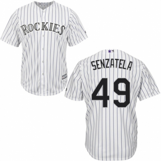 Youth Majestic Colorado Rockies #49 Antonio Senzatela Authentic White Home Cool Base MLB Jersey - Ujersey