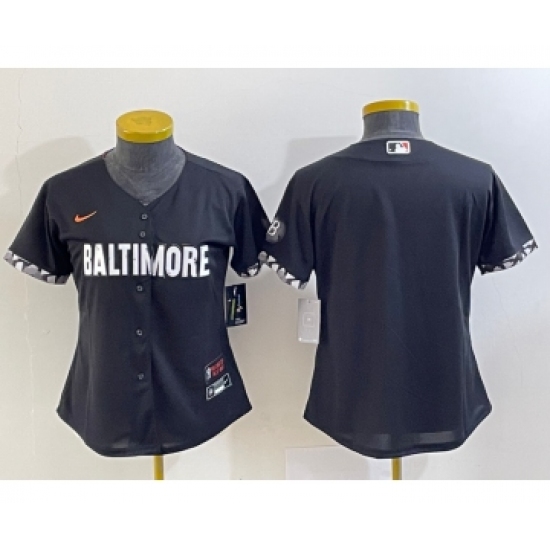 Women's Baltimore Orioles Blank Black 2023 City Connect Cool Base Stitched Jersey - Ujersey