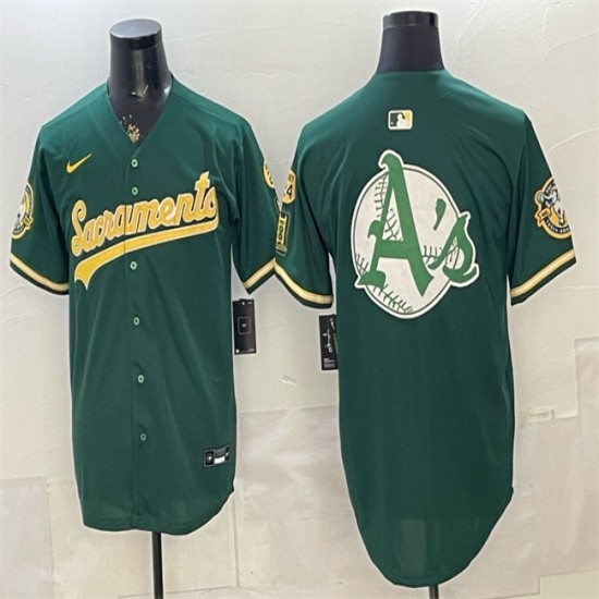 Men's Oakland Athletics Team Big Logo 2026 Green Alternate Sacramento Celebrating 125 Years Vapor Limited Stitched Baseball Jerseys - Ujersey