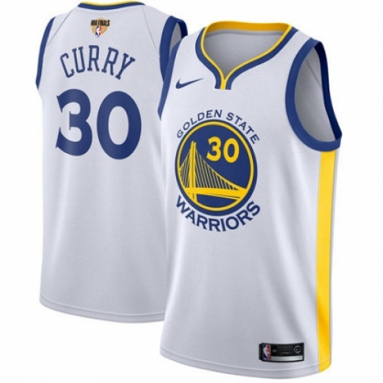 Youth Nike Golden State Warriors #30 Stephen Curry Authentic White Home 2018 NBA Finals Bound NBA Jersey - Association Edition - Ujersey