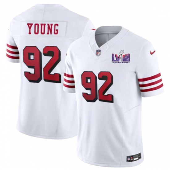 Men's San Francisco 49ers #92 Chase Young New White 2024 F.U.S.E. Super Bowl LVIII Vapor Untouchable Limited Football Stitched Jersey - Ujersey