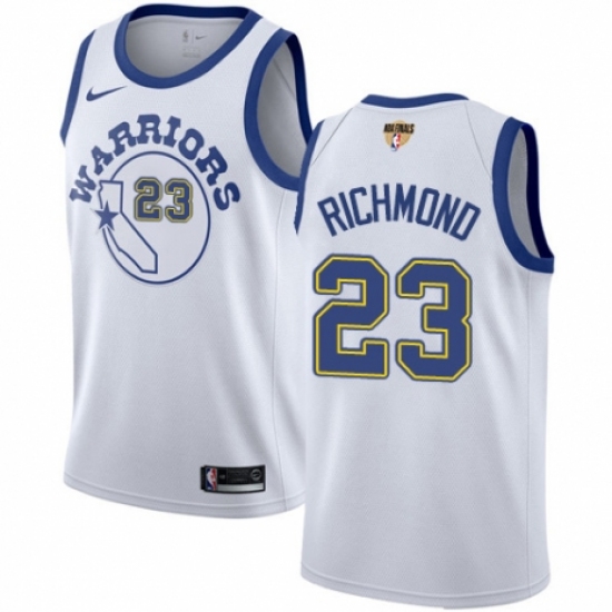 Men's Nike Golden State Warriors #23 Mitch Richmond Swingman White Hardwood Classics 2018 NBA Finals Bound NBA Jersey - Ujersey