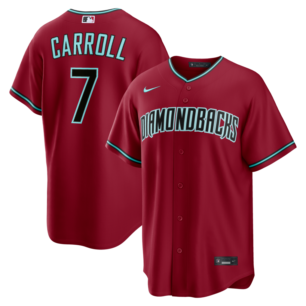 Men's Arizona Diamondbacks Corbin Carroll Nike Crimson Alternate 2 Replica Jersey - Ujersey