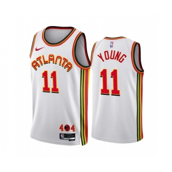 Men's Atlanta Hawks #11 Trae Young 2022-23 White Association Edition Stitched Jersey