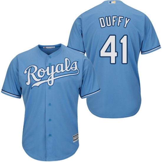 Men's Majestic Kansas City Royals #41 Danny Duffy Replica Light Blue Alternate 1 Cool Base MLB Jersey - Ujersey