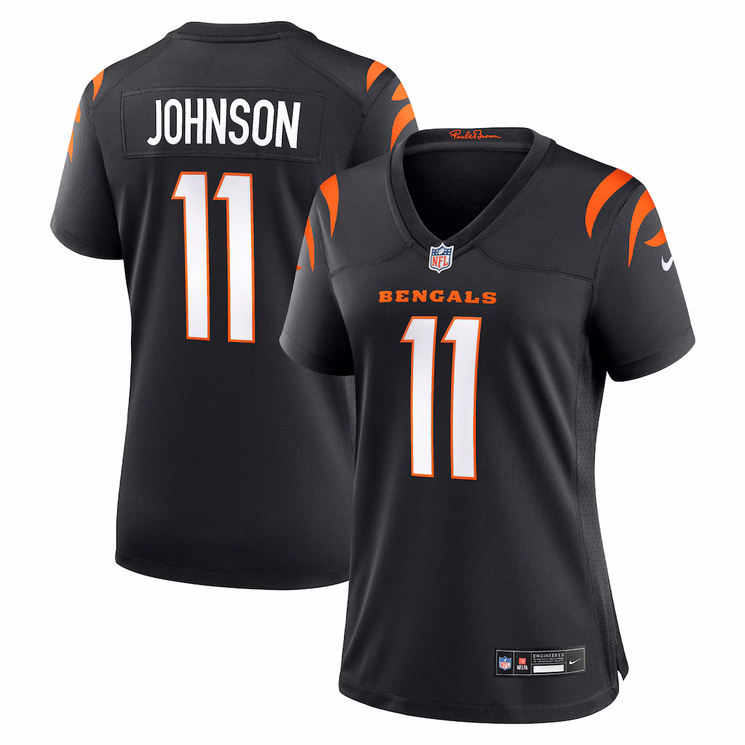 Women's Cincinnati Bengals Josh Johnson Nike Black Team Game Jersey - Ujersey