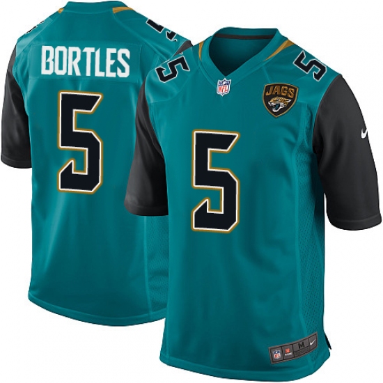 Men's Nike Jacksonville Jaguars #5 Blake Bortles Game Teal Green Team Color NFL Jersey