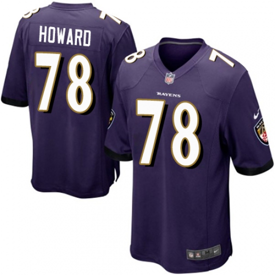 Men's Nike Baltimore Ravens #78 Austin Howard Game Purple Team Color NFL Jersey - Ujersey