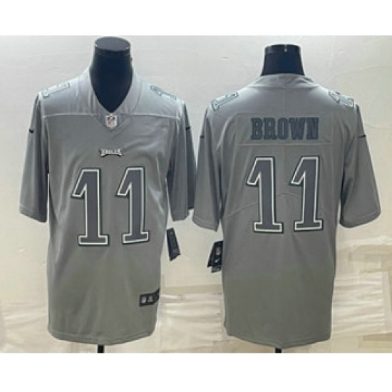 Men's Philadelphia Eagles #11 AJ Brown Gray Atmosphere Fashion Stitched Jersey - Ujersey
