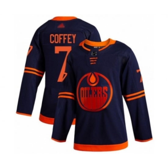 Men's Edmonton Oilers #7 Paul Coffey Authentic Navy Blue Alternate Hockey Jersey - Ujersey