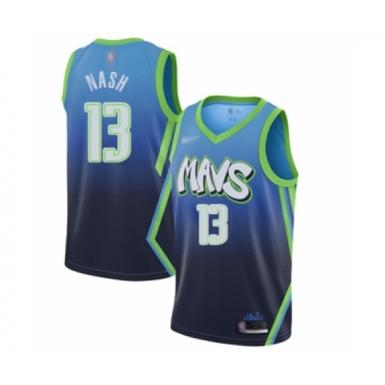 Men's Dallas Mavericks #13 Steve Nash Swingman Blue Basketball Jersey - 2019 20 City Edition - Ujersey