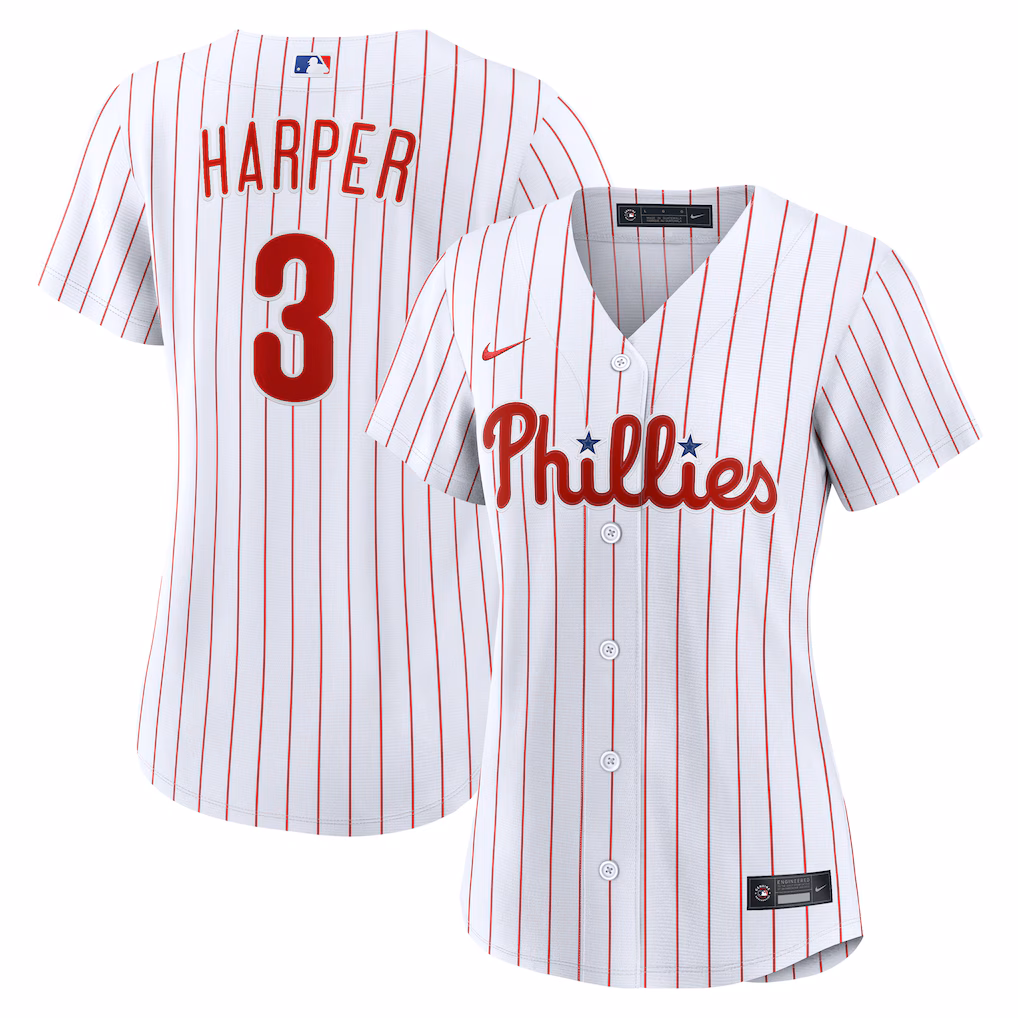 Women's Philadelphia Phillies Bryce Harper Nike White Home Replica Jersey - ujerseystore