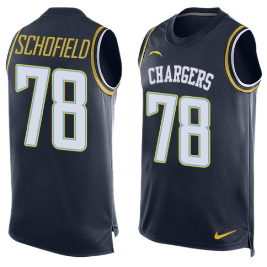 Men's Nike Los Angeles Chargers #78 Michael Schofield Limited Navy Blue Player Name & Number Tank Top NFL Jersey - Ujersey