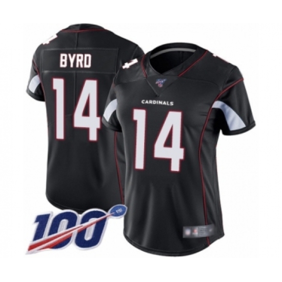 Women's Arizona Cardinals #14 Damiere Byrd Black Alternate Vapor Untouchable Limited Player 100th Season Football Jersey - Ujersey