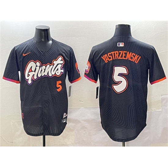 Men's San Francisco Giants #5 Mike Yastrzemski Anthracite 2025 City Connect Limited Stitched Baseball Jersey - Ujersey