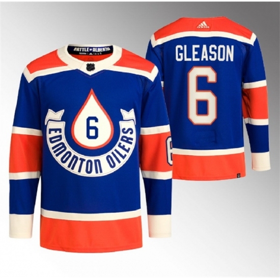 Men's Edmonton Oilers #6 Ben Gleason 2023 Royal Heritage Classic Primegreen Stitched Jersey - Ujersey