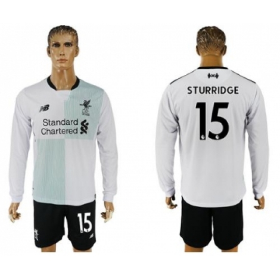 Liverpool #15 Sturridge Away Long Sleeves Soccer Club Jersey