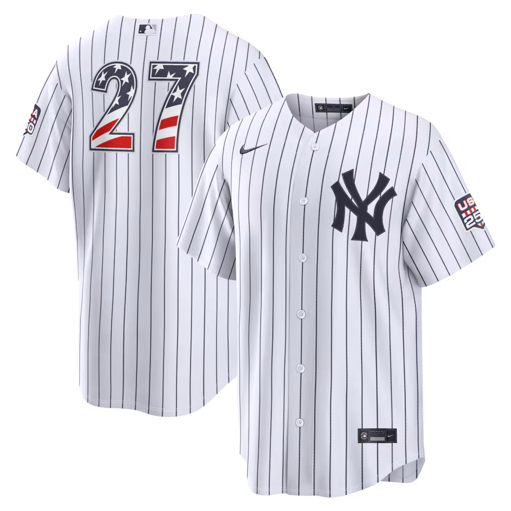 Men's New York Yankees Giancarlo Stanton Nike White USA 250 Fourth of July Home Stadium Jersey - U-jersey