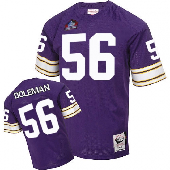 Mitchell And Ness Minnesota Vikings #56 Chris Doleman Purple Hall of Fame 2012 Authentic Throwback NFL Jersey - Ujersey