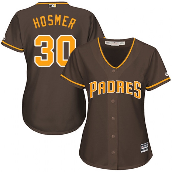 Women's Majestic San Diego Padres #30 Eric Hosmer Authentic Brown Alternate Cool Base MLB Jersey - Ujersey