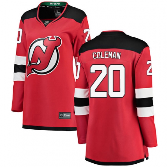 Women's New Jersey Devils #20 Blake Coleman Fanatics Branded Red Home Breakaway NHL Jersey - Ujersey