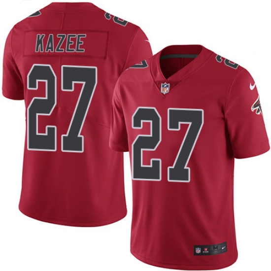 Men's Nike Atlanta Falcons #27 Damontae Kazee Limited Red Rush Vapor Untouchable NFL Jersey - Ujersey