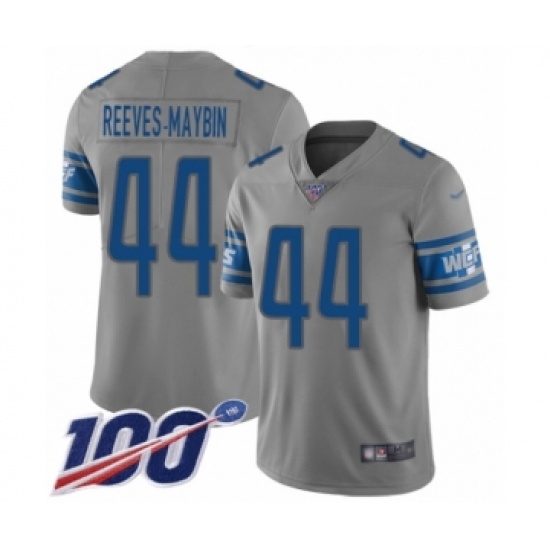 Men's Detroit Lions #44 Jalen Reeves-Maybin Limited Gray Inverted Legend 100th Season Football Jersey - Ujersey