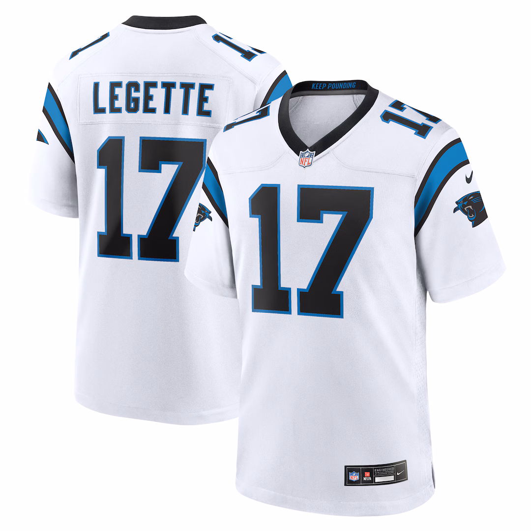 Men's Carolina Panthers Xavier Legette Nike White Game Jersey