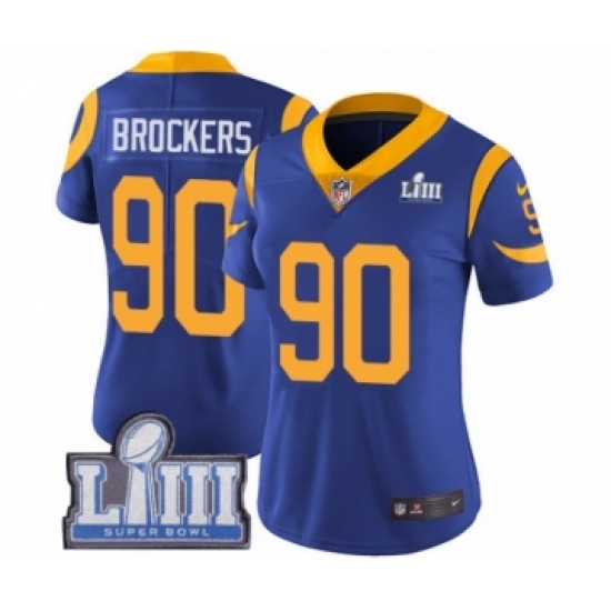 Women's Nike Los Angeles Rams #90 Michael Brockers Royal Blue Alternate Vapor Untouchable Limited Player Super Bowl LIII Bound NFL Jersey - Ujersey