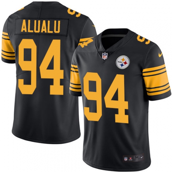 Youth Nike Pittsburgh Steelers #94 Tyson Alualu Limited Black Rush Vapor Untouchable NFL Jersey - Ujersey