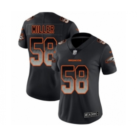 Women's Denver Broncos #58 Von Miller Black Smoke Fashion Limited Football Jersey