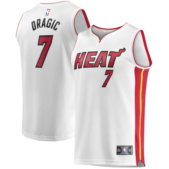 Men's Miami Heat #7 Goran Dragic Fanatics Branded White 2020-21 Fast Break Replica Jersey - Ujersey