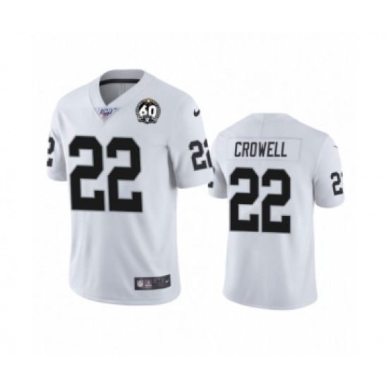Youth Oakland Raiders #22 Isaiah Crowell White 60th Anniversary Vapor Untouchable Limited Player 100th Season Football Jersey