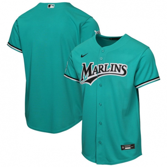 Men's Miami Marlins Blank Teal Alternate Stadium Stitched Baseball Jersey - Ujersey