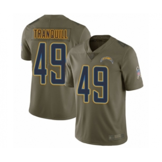 Men's Los Angeles Chargers #49 Drue Tranquill Limited Olive 2017 Salute to Service Football Jersey - Ujersey