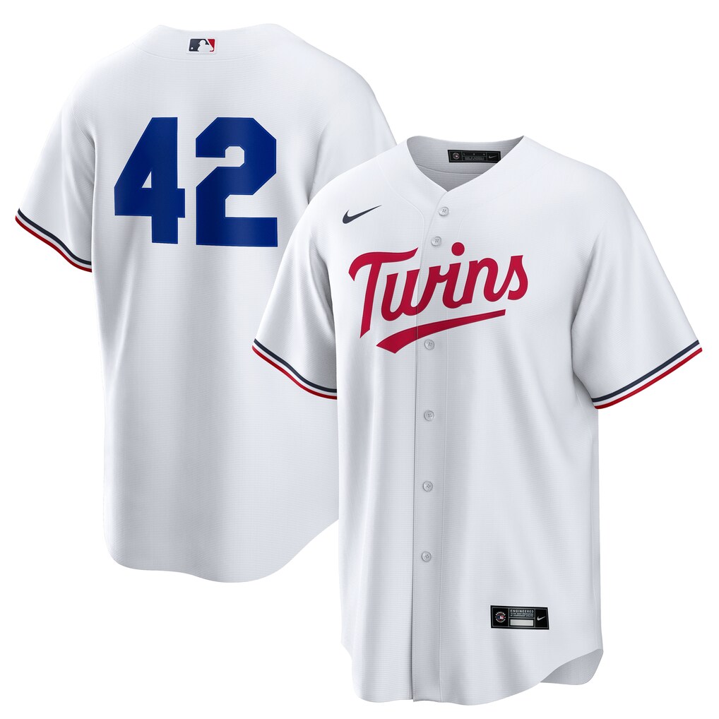 Men's Minnesota Twins Nike White Home  2025 Jackie Robinson Day Replica Jersey - ujerseystore